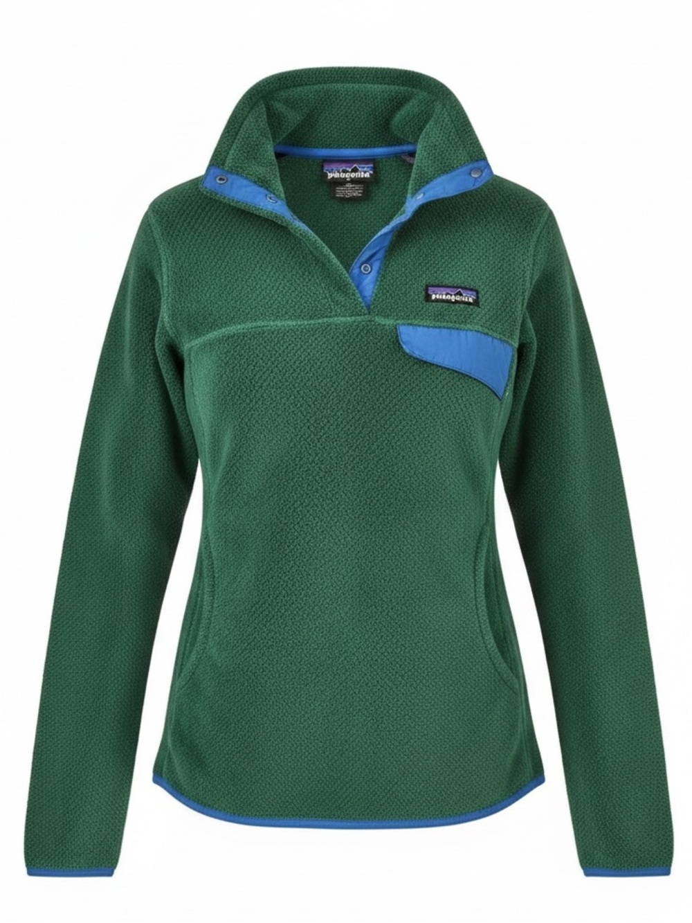 Patagonia Re-Tool Snap-T Pullover Green Blue Fleece Womens Medium